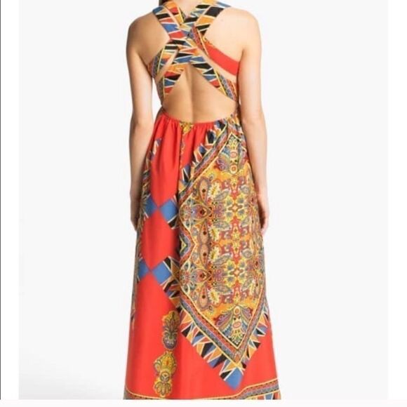 Lovers + Friends Red Geometric Kitty Cat Maxi - Picture 2 of 5